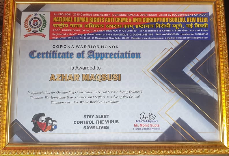 COVID-19 Warrior recognition by The New Indian Express