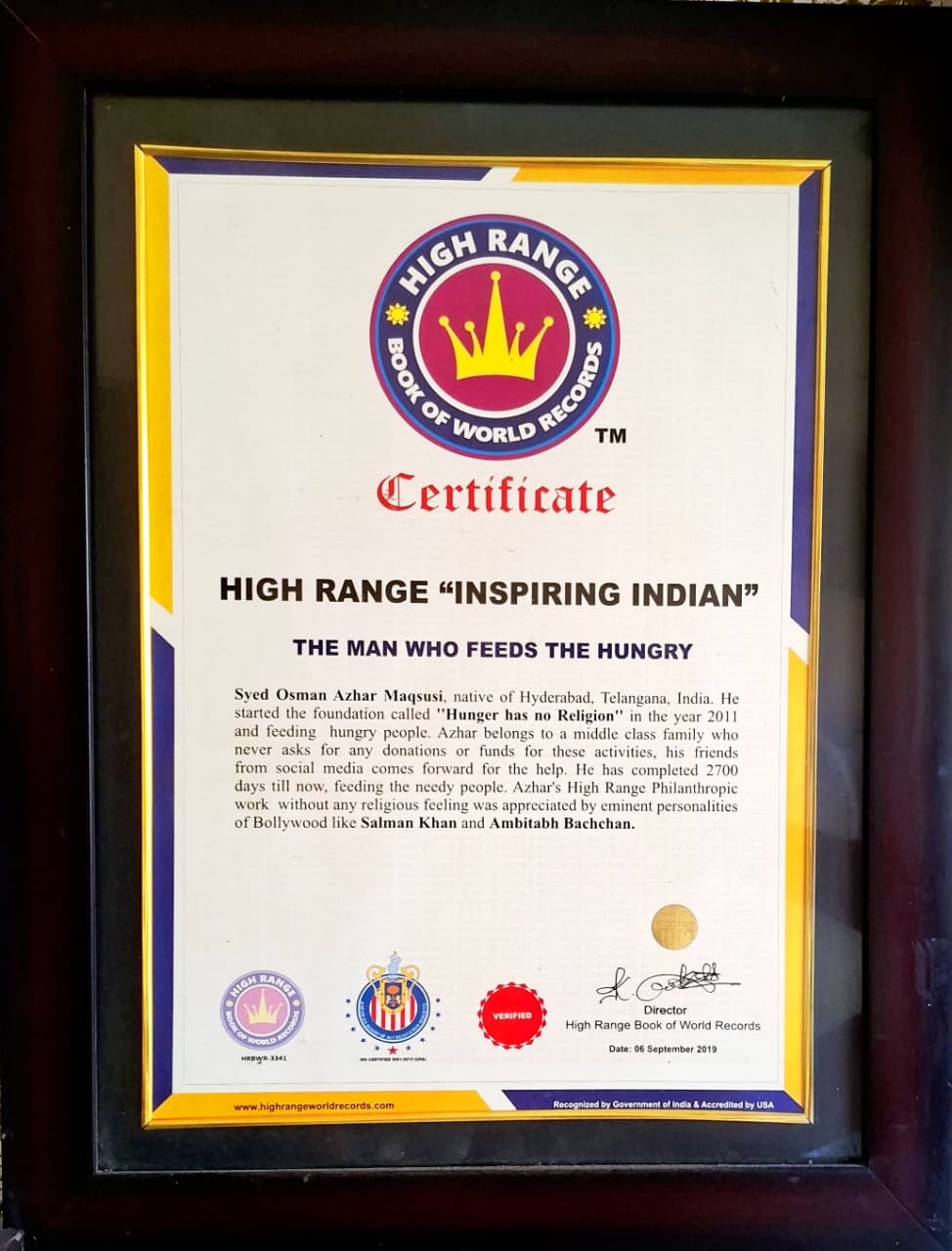 High Range Inspiring Indian Award