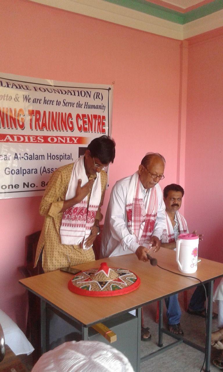 Tailoring students at the Assam center