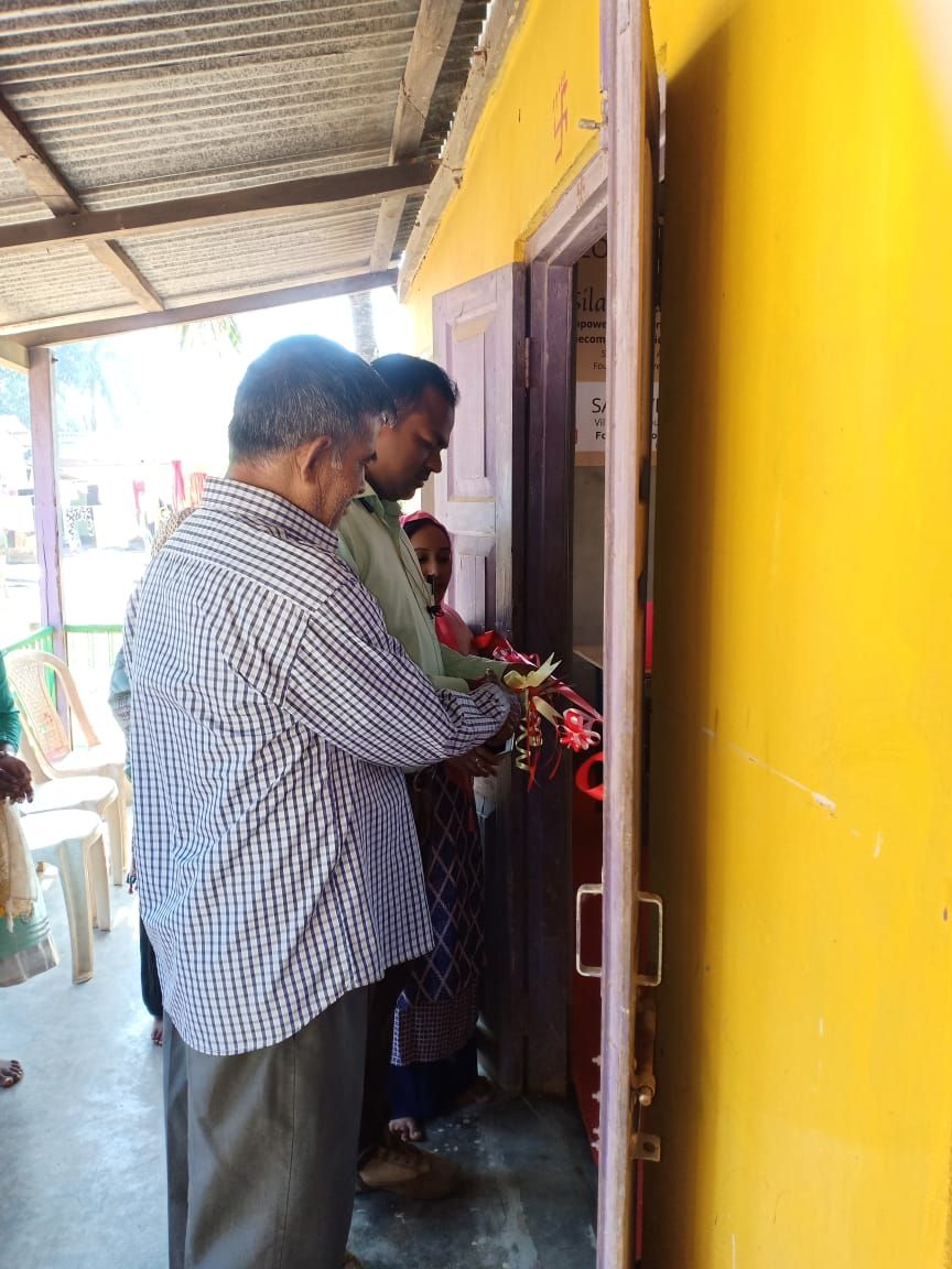 Women gaining tailoring skills for livelihood